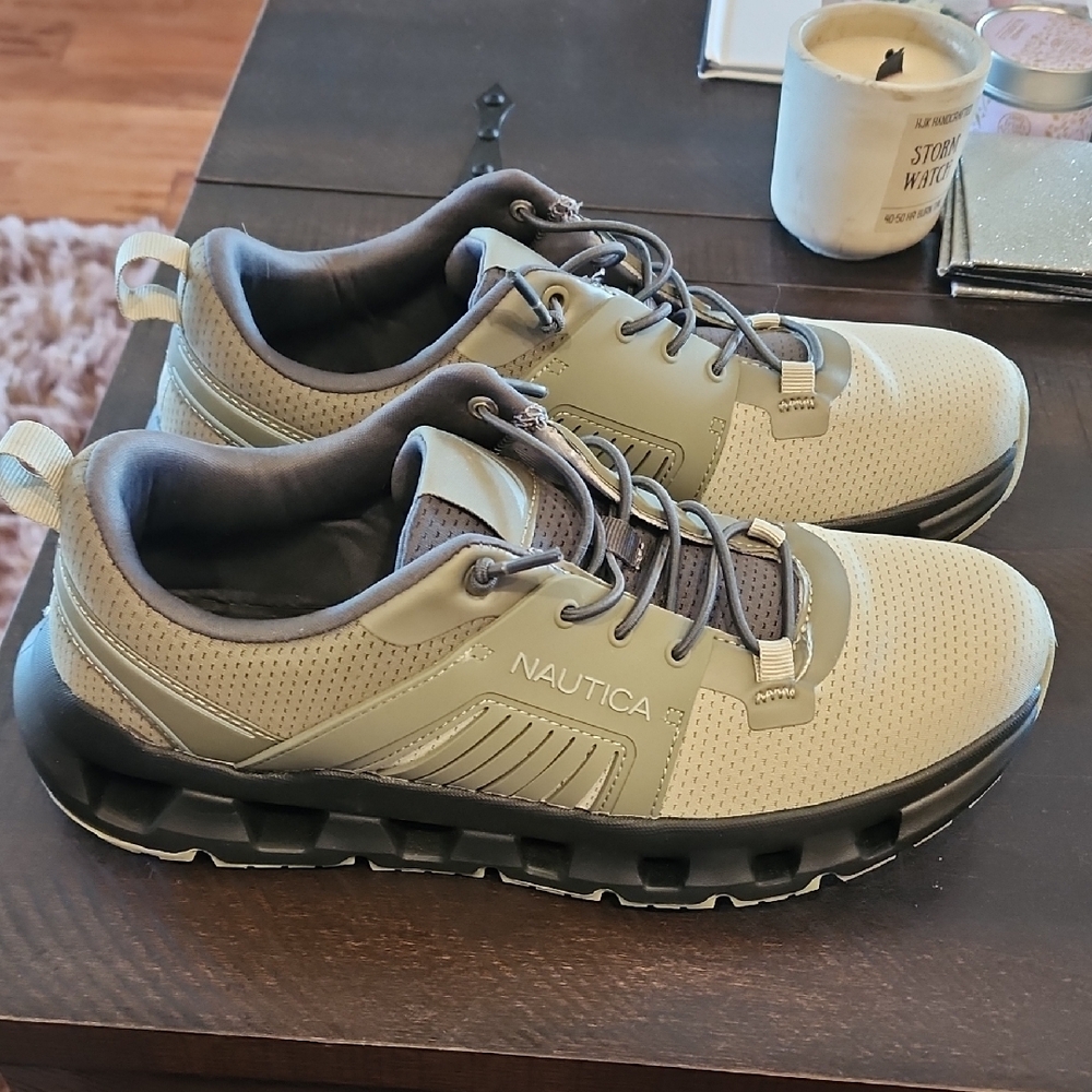 Nautica Men's Athletic Shoes - Cream and Gray - Picture 2 of 6